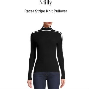 Milky Racer Stripe Knit Pullover